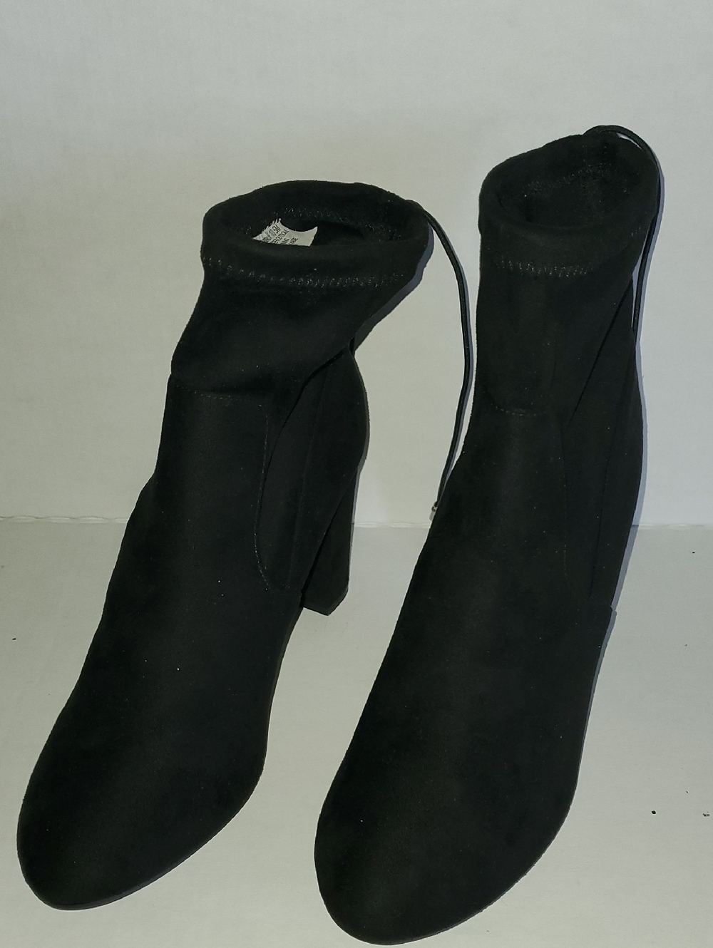 Nine West Black Stretch Sock Heeled Booties